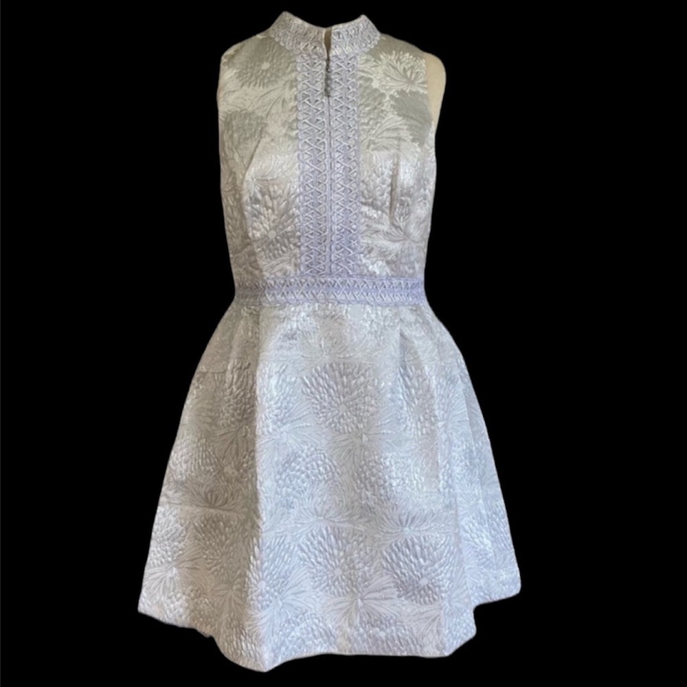 LILLY PULITZER 00 Franci Dress Seaside Grey Full Bloom Brocade NWT - Picture 1 of 16